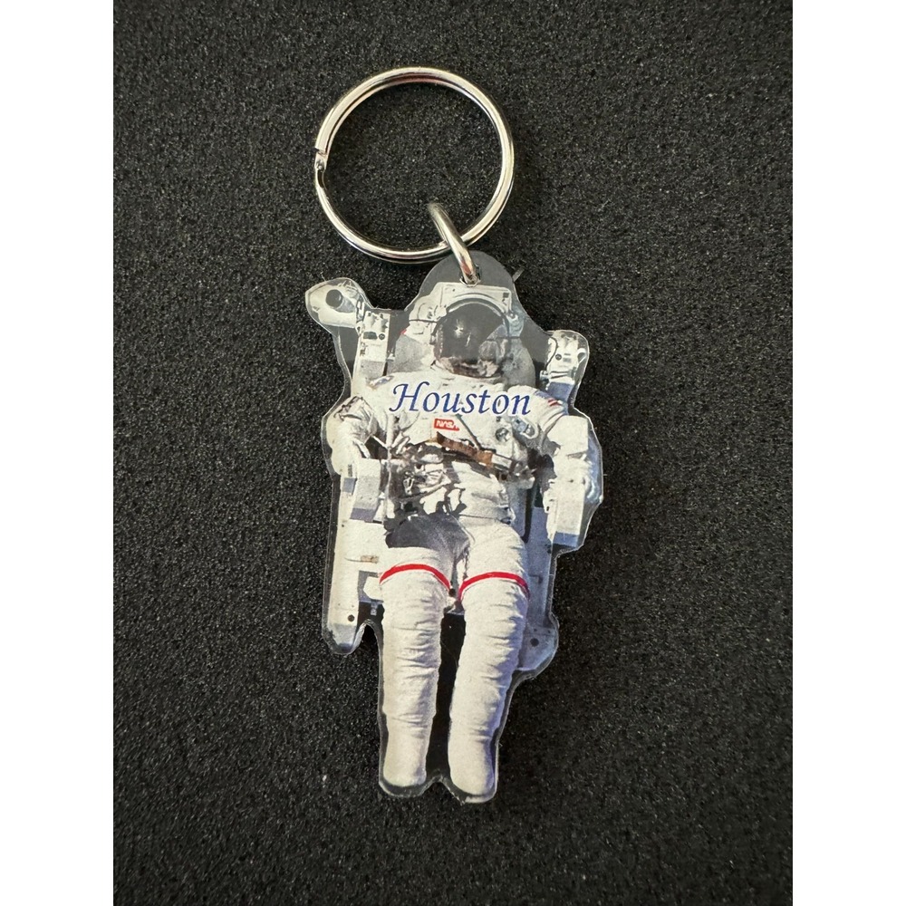 Houston Space Man Keychain Key Ring - Picture 2 of 3